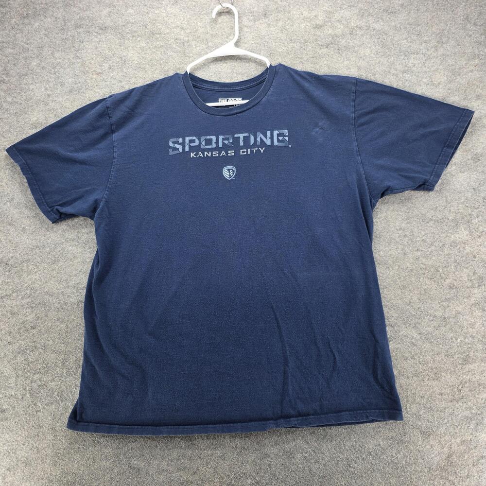 Sporting Kansas City Shirt Mens 2XL Blue MLS Soccer Cotton Adidas Tee T-Shirt